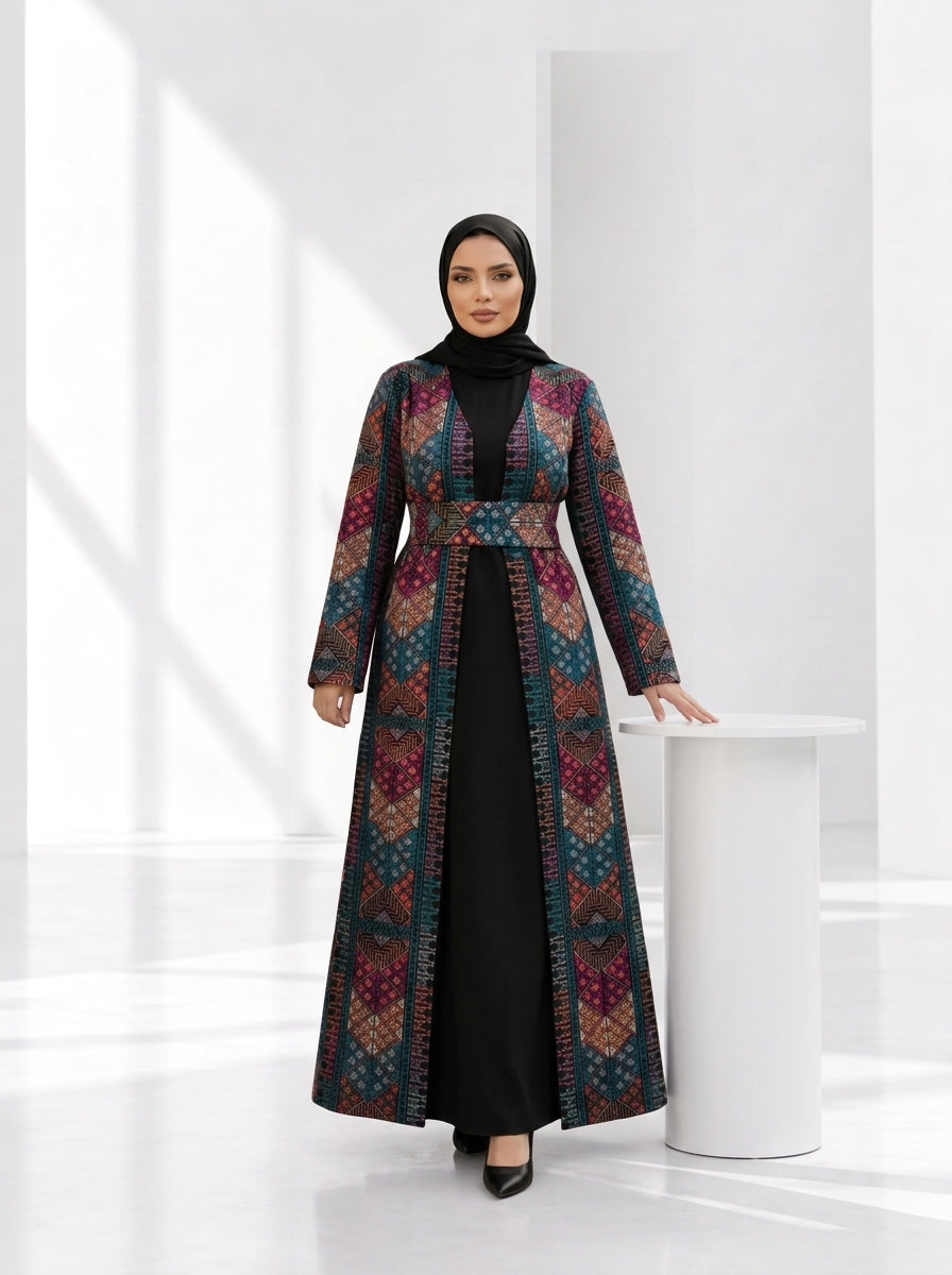 عباية سيناوي قطعتين كاردي وبيزك - كود 5224